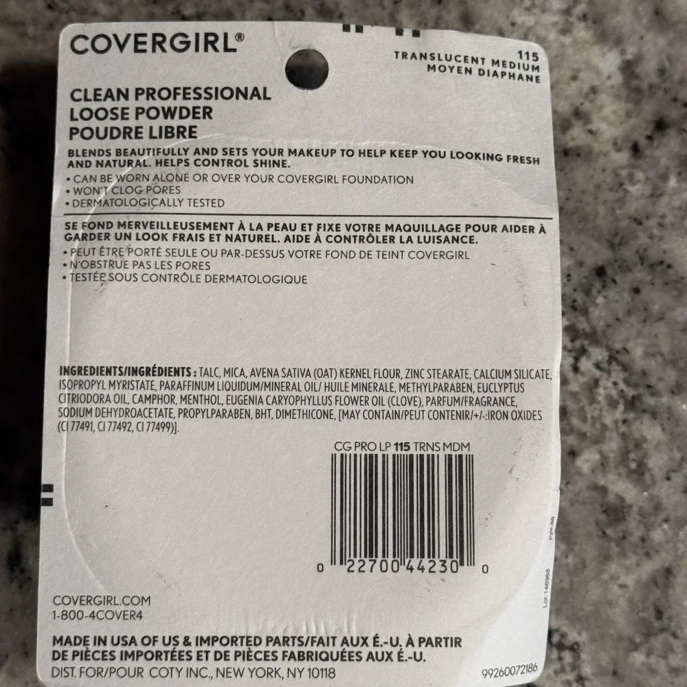 New Covergirl Clean Professional Loose Powder 115 Translucent Medium; Sealed